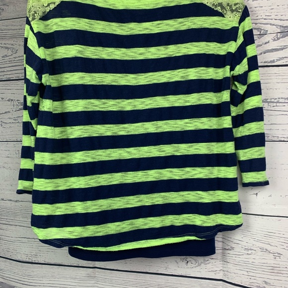 Justice Neon Green Star with Strips and Lace sz 16 - Picture 2 of 5